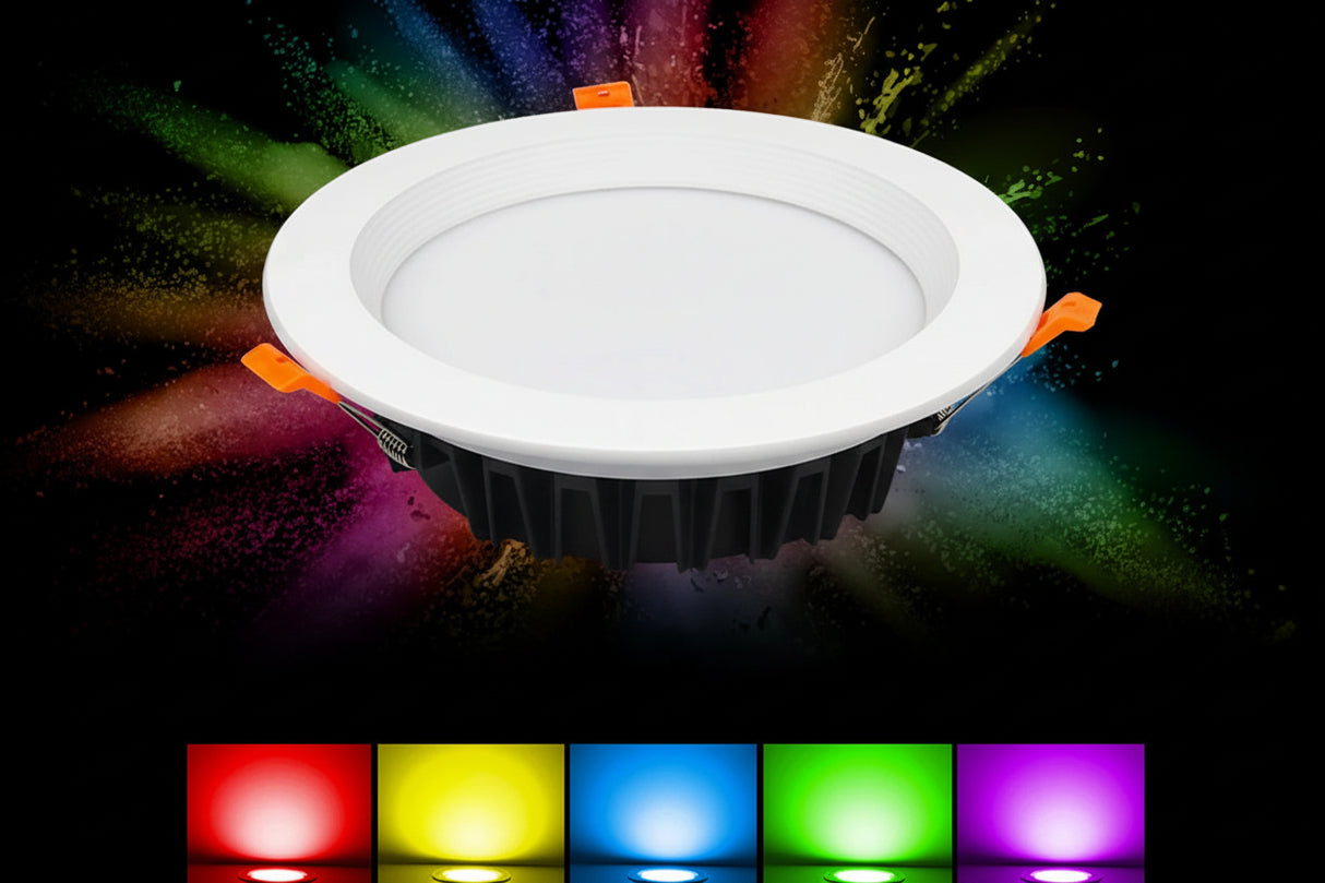 Smart RGB+CCT LED Downlight - Dimmable Color Changing Ceiling Panel (6W-25W)