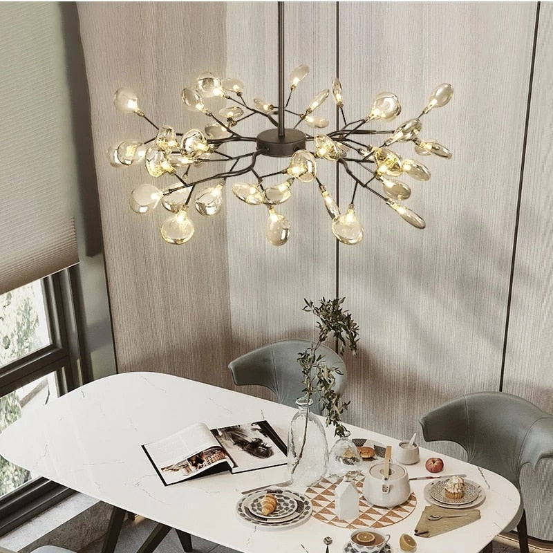 Modern LED Pendant lights Gold Black tree branch Chandeliers room decor Bedroom Dining Living Room Luster Lamp Home Decoration