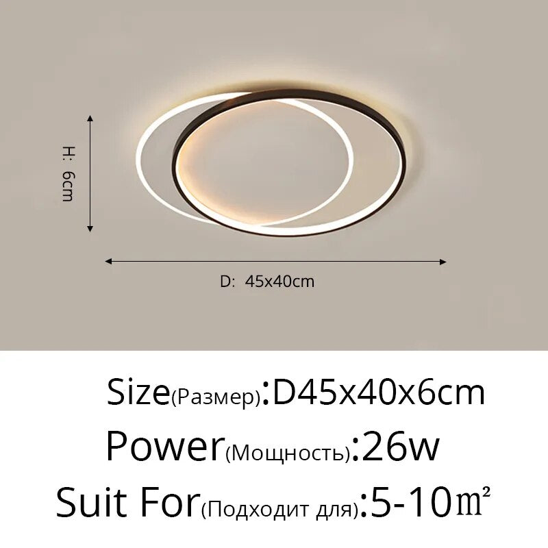 Modern LED Ceiling Lights For Bedroom Study Living Room Indoor Round Lighting Lamps Decoration Luminaria Lustres Lamparas Avize