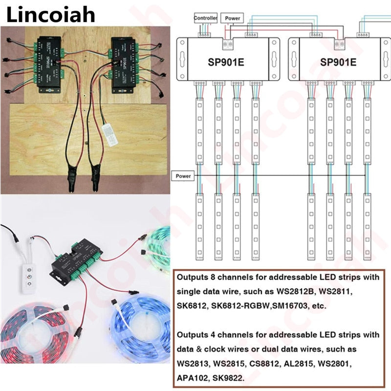 Signal Amplifier Repeater for WS2812B WS2811 WS2813 RGB Addressable LED Pixel Strip Programmable Matrix Panel Light