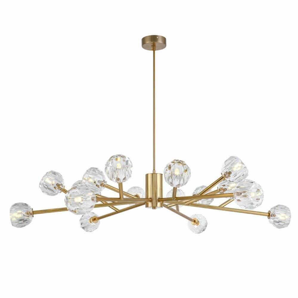 18-Heads Sputnik Chandelier G9 LED Crystal Ceiling Fixtures Lighting Decors Lamps