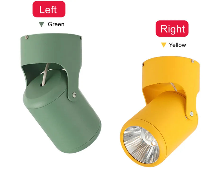 Surface Mounted COB LED Downlight - Adjustable 180° Rotating Ceiling Spot Lamp (7W-20W)