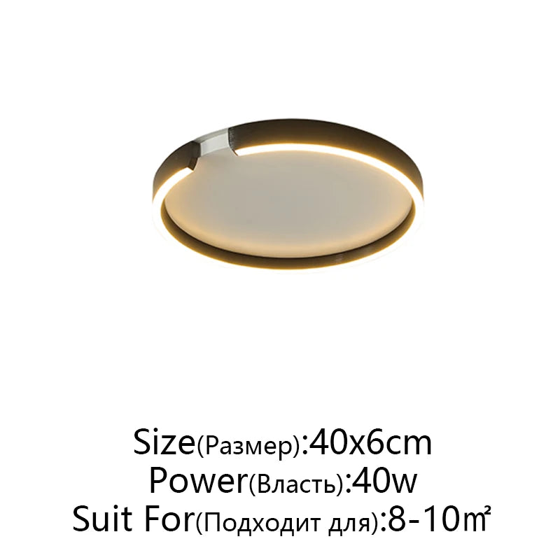 Rose Gold LED Ceiling Light - Modern Circular Dimmable Flush Mount Lamp