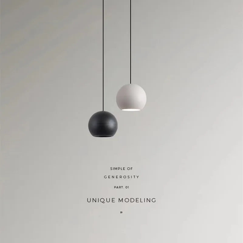 Modern Simple ball Pendant lights Nordic hanging ceiling lamps for Cafe Bar Decor Black/White Pendant Hanging Lamp