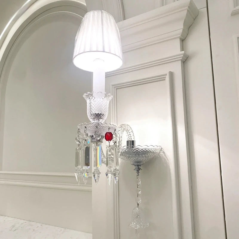 Luxury Crystal LED Wall Lamp - Modern Sconce Light Fixture for Villa Living Room Background, Bedroom Bedside & Home Decor