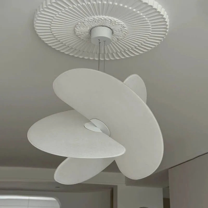 Modern Italian Minimalist Silk Pendant Light - Nordic White Ceiling Hanging Lamp Fixture for Loft, Villa, Living Room & Hotel