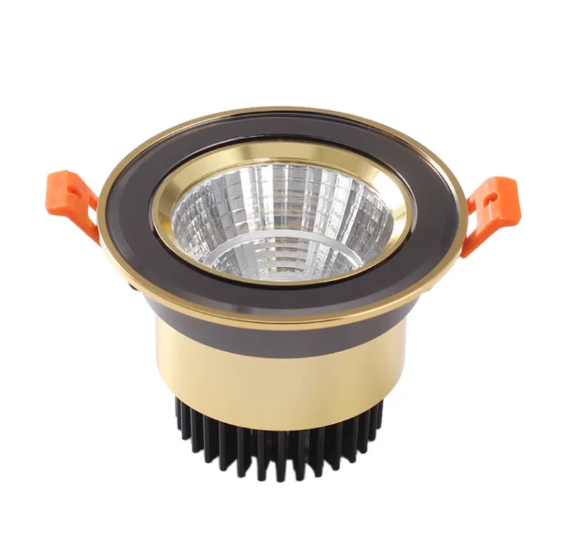 Gold Electroplated Recessed LED Downlights - Ultra-High Quality COB Ceiling Spotlights