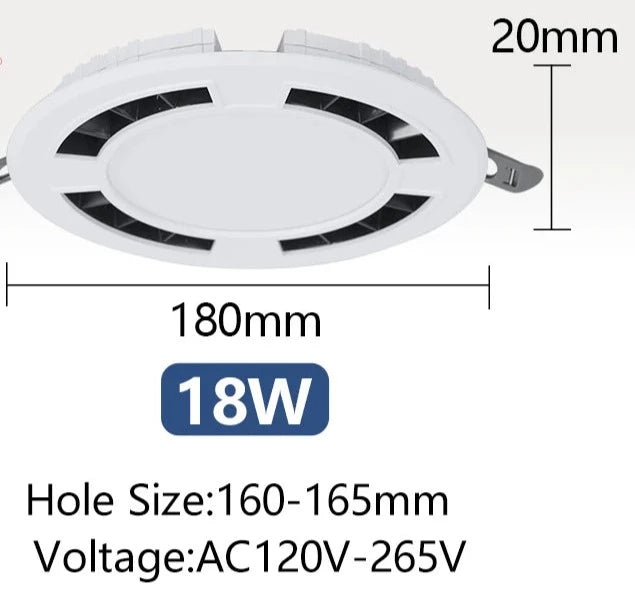 Dimmable LED Downlight 120V 220V Recessed Indoor Spot Led Ceiling Lights 9W 13W 18W 24W for Living Room Foyer Bar Counter Office