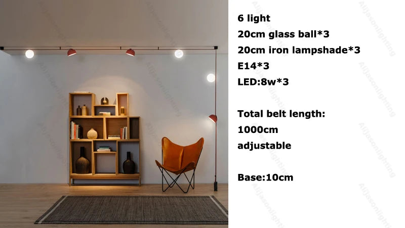 DIY Textile Leather Belt LED Pendant Light - 2026 Early Spring Glass Chandelier