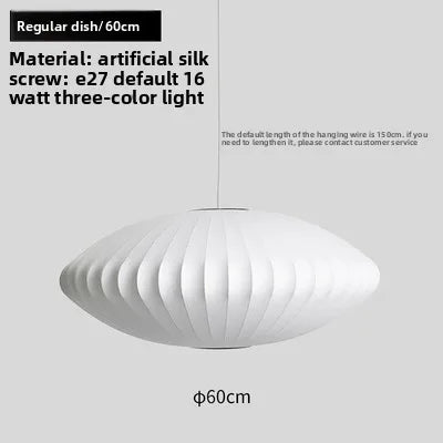 Japanese Wabi-Sabi Handmade Silk Pendant Lamp LED for Living Room Hotel Restaurant Home Decor