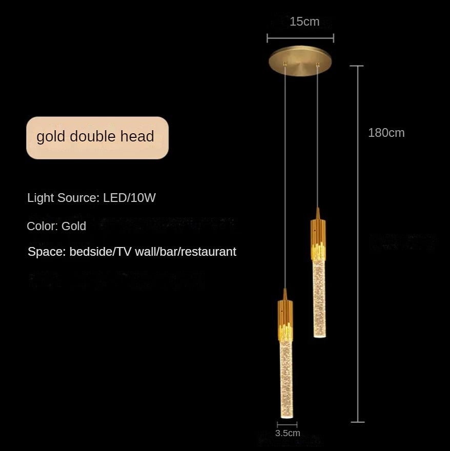 Modern Crystal Pendant Lamp for Bedroom Hanging Lights Ceiling Lighting Bedside Entrance Bathroom Decoration Luminaire Led Lamp