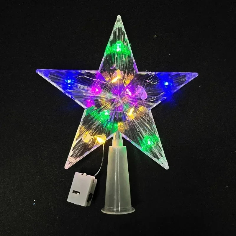 15/20cm Christmas Decoration LED Star Light Christmas Tree Pendant Ornaments for Home Decor Navidad New Year 2025 Gift Accessory