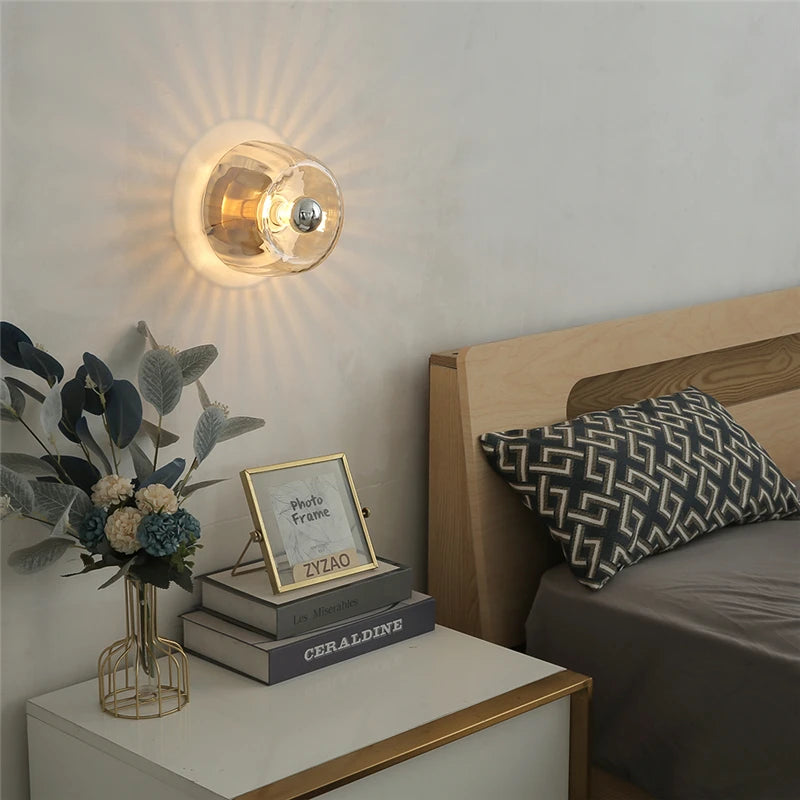 LED Bauhaus Glass Wall Lamp Nordic Retro Personality Wall Decor Lamps Modern Living Room Hallway Corridor Ceiling Light Fixtures