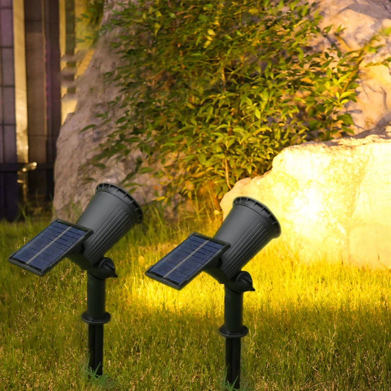 Solar LED Light 9 LED Spotlights,Outdoor IP65 Waterproof Lights,Brightness Adjustable for Garden Backyard Driveway Patio Decor