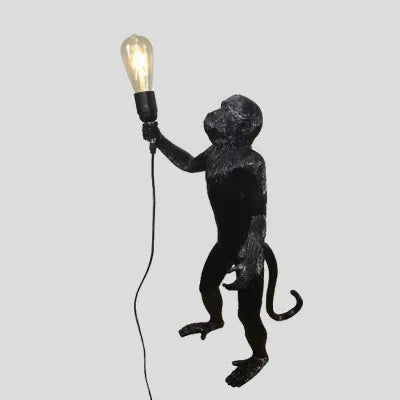 Nordic Resin Monkey Wall Lamp, Creative Animal Rope Light for Kids Room, Restaurant, Bar & Corridor Decoration