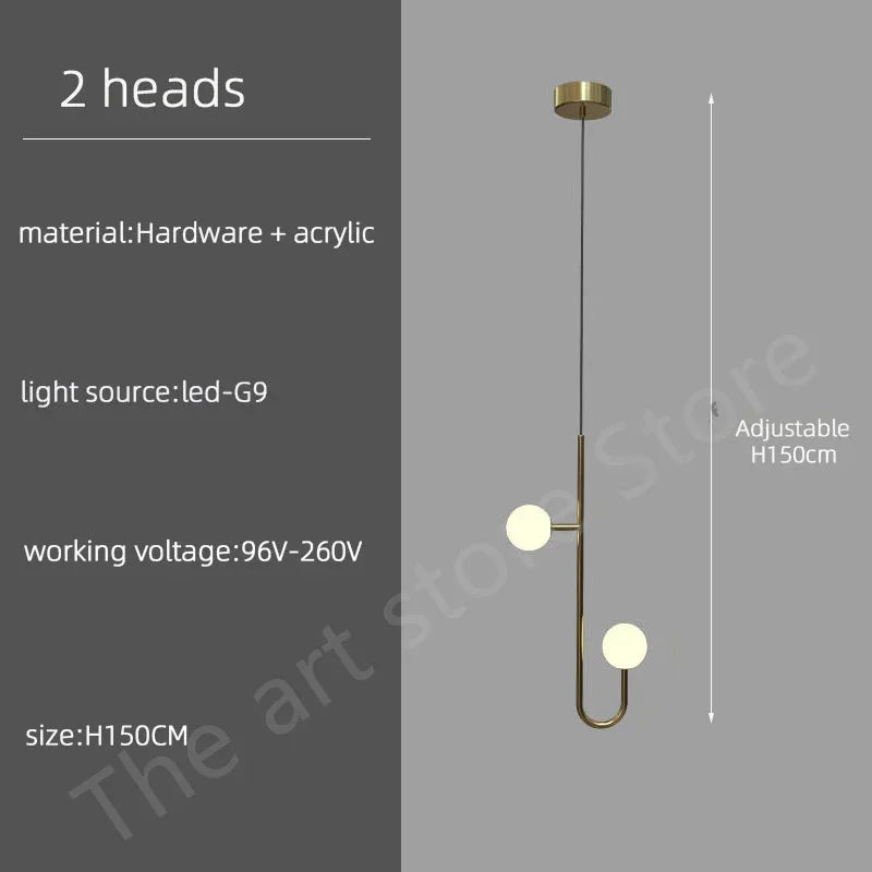 Modern Duplex Staircase LED Pendant Light - Living Room Long Hanging Lamp