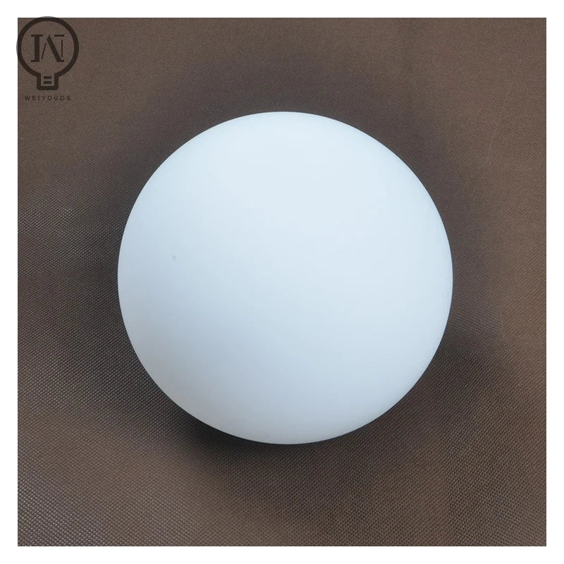 Milky White Glass Globe Lampshade Replacement (10cm–25cm) - Round Light Cover for Pendant & Table Lamps
