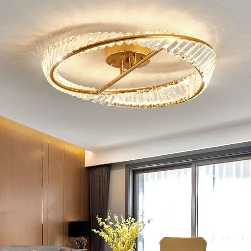 Italian Luxury Crystal Ceiling Lamp - Modern Postmodern Chandelier for Living Room