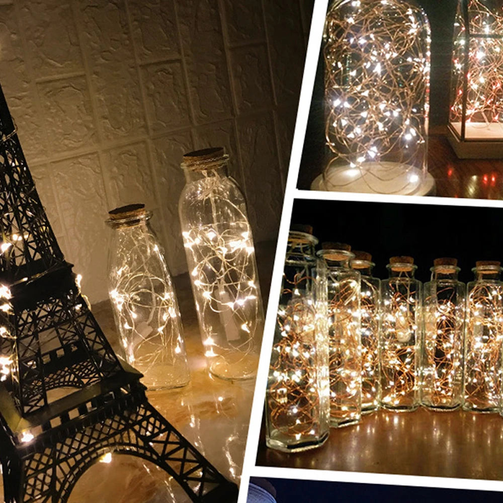 LED Fairy Lights Copper Wire Waterproof Garland 1m/2m/3m/5m DIY LED String Lights Christmas Party bedroom wedding Decoration