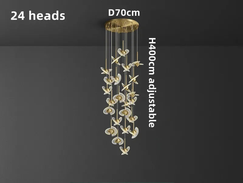 UFO Creative Personalized Staircase LED Pendant Light Modern Luxury Villa Duplex Penthouse Pendant Light Home Decoration Lamp