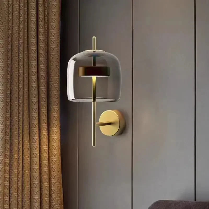 Elegant Glass Wall Lamp - Nordic-Style Sconce for Bedroom & Living Room