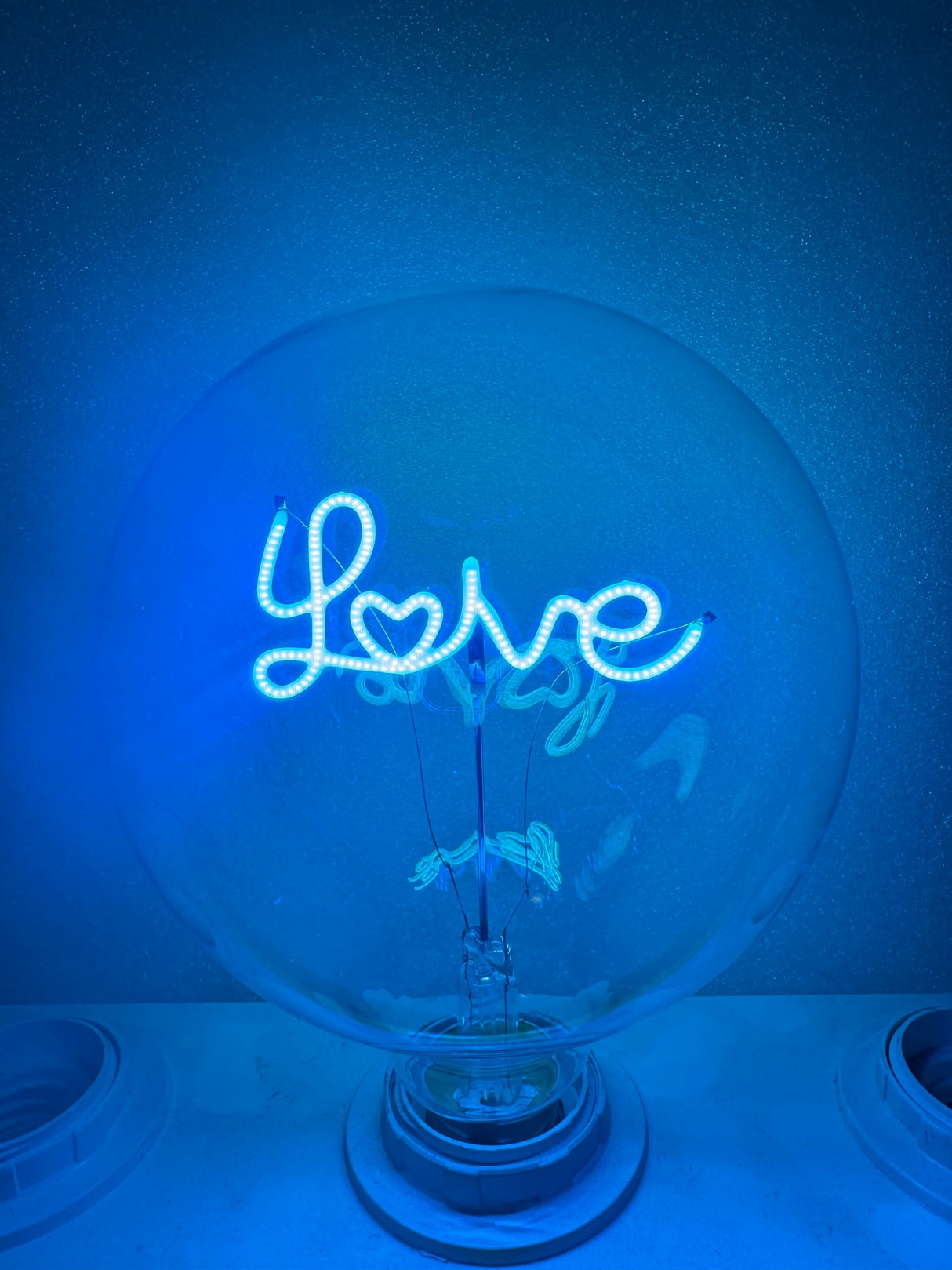LOVE G125 220V 4W Dimmable Pink Red Yellow Edison Bulb Neon Letter Light Transparent Desk Light Ambient Light