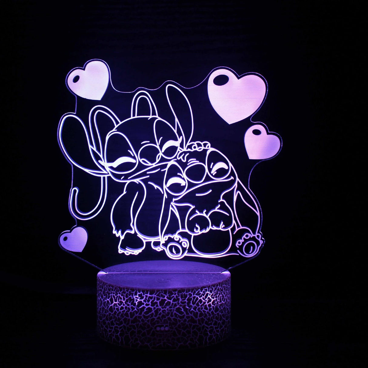 3D Illusion Stitch Night Light with Remote Control and Smart Touch Room Decor Lamp Birthday Valentine's Day Christmas Gifts