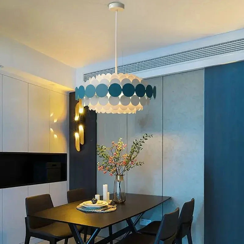 Modern Minimalist LED Colorful Pendant Light - Creative Multi-Color Ceiling Chandelier Lamp Fixture for Dining Room, Living Room & Bedroom Decor