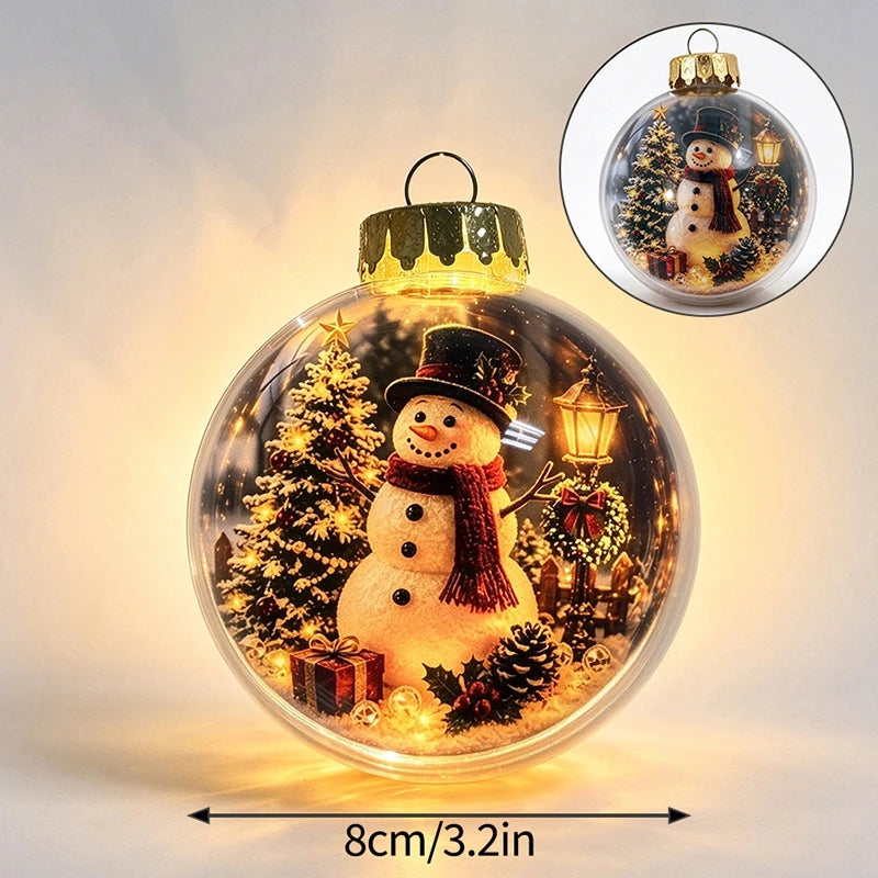 Glowing Christmas Snow Globe Christmas Decorations 2026 Xmas Tree Santa Christmas Bell Christmas Accessories Navidad Gifts