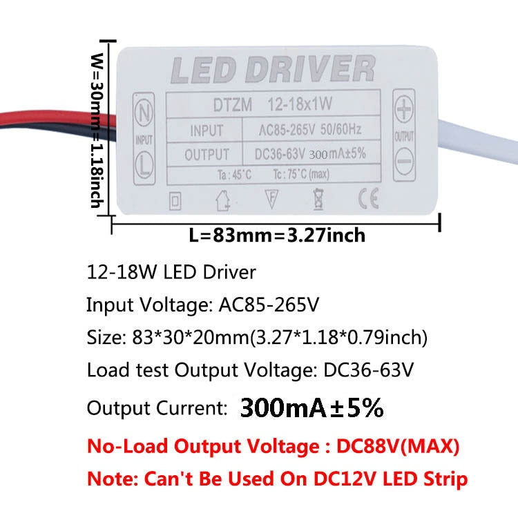 LED Driver 300mA 1-3w 4-7w 8-12w 12-18w 18-25w 25-36w LED Constant Current Driver Power Unit Supply For LED Bulb Transformers