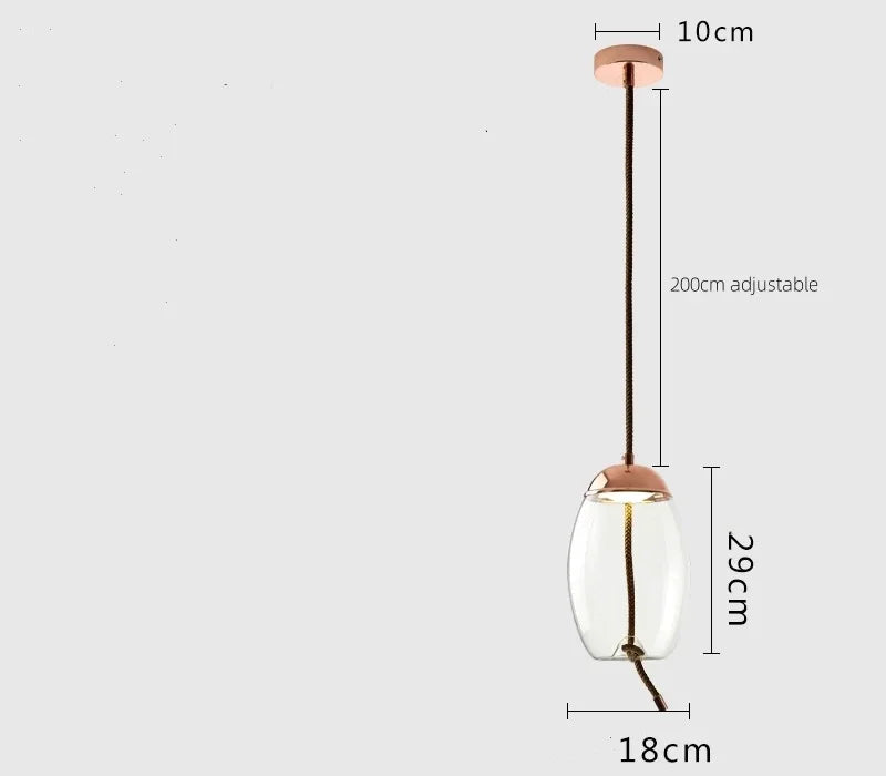 Modern Minimalist Glass LED Chandelier - Creative Pendant for Living & Kitchen