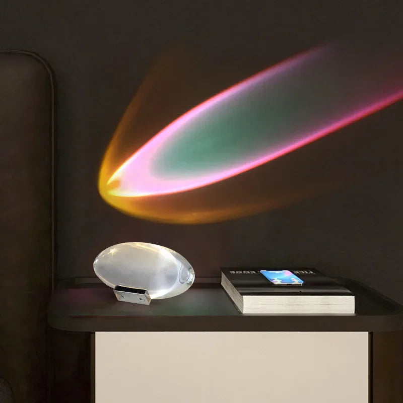 Italian Designer "Eye of the Sky" Table Lamp - Crystal LED Projector Light