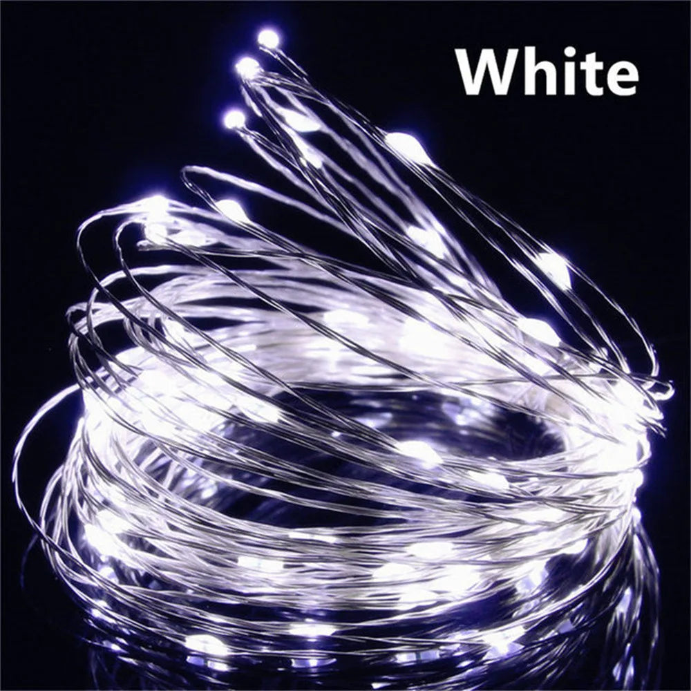 USB LED String Lights Copper Silver Wire - 10M 20M 30M Waterproof Fairy Lights