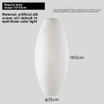 Japanese Wabi-Sabi Handmade Silk Pendant Lamp LED for Living Room Hotel Restaurant Home Decor