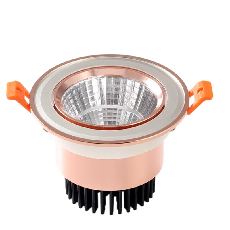Gold Electroplated Recessed LED Downlights - Ultra-High Quality COB Ceiling Spotlights