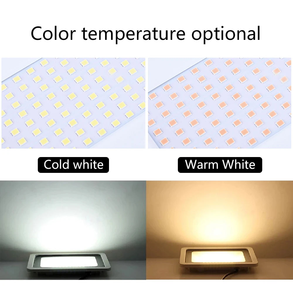 IP68 Waterproof LED Flood Light AC220V (10W–100W) - Heavy-Duty Outdoor Garden Projector Spotlight & Wall Light