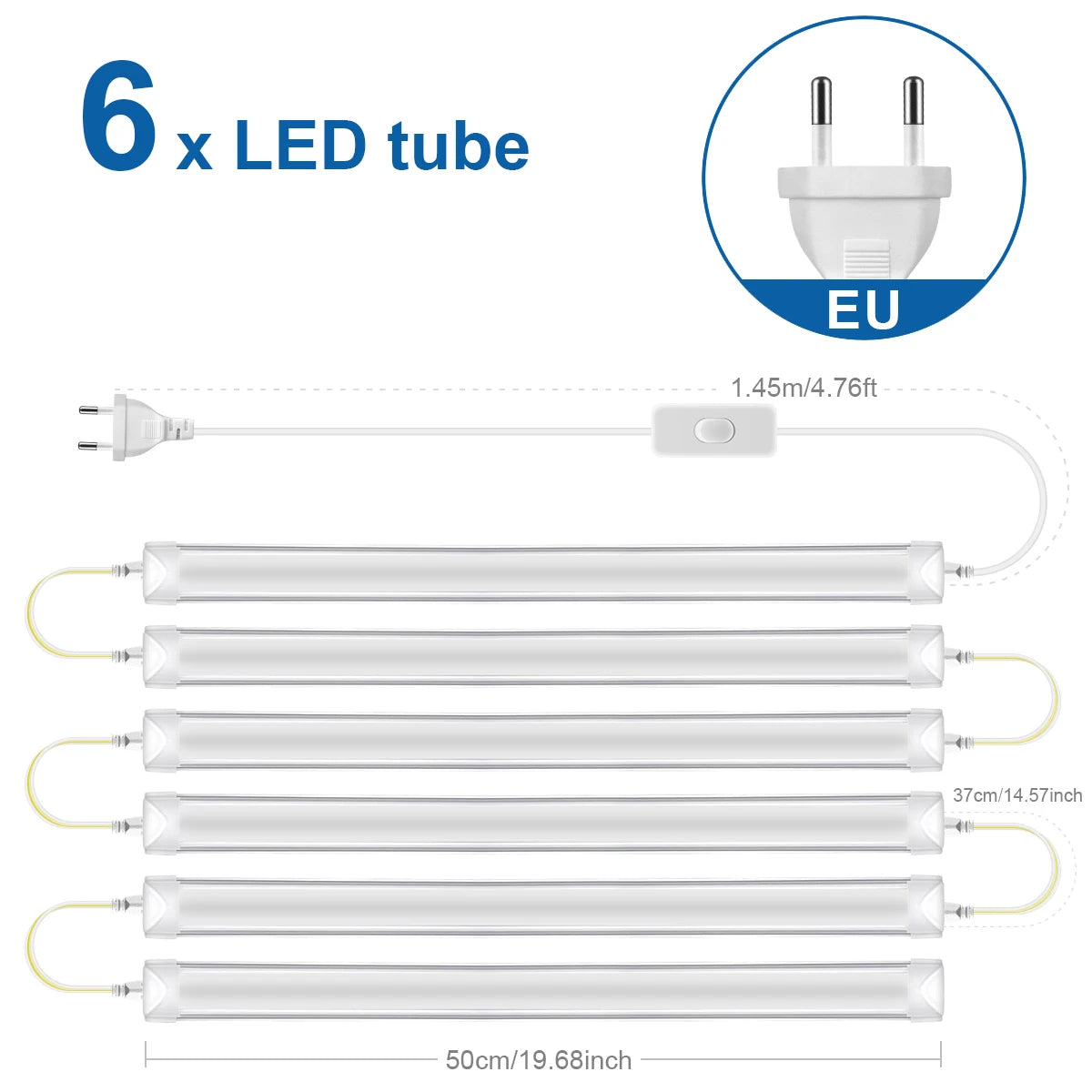 50cm LED Tube Light Bar (T5 15W / T8 25W) - Under Cabinet, Kitchen Wall Lamp & Fluorescent Tube Replacement