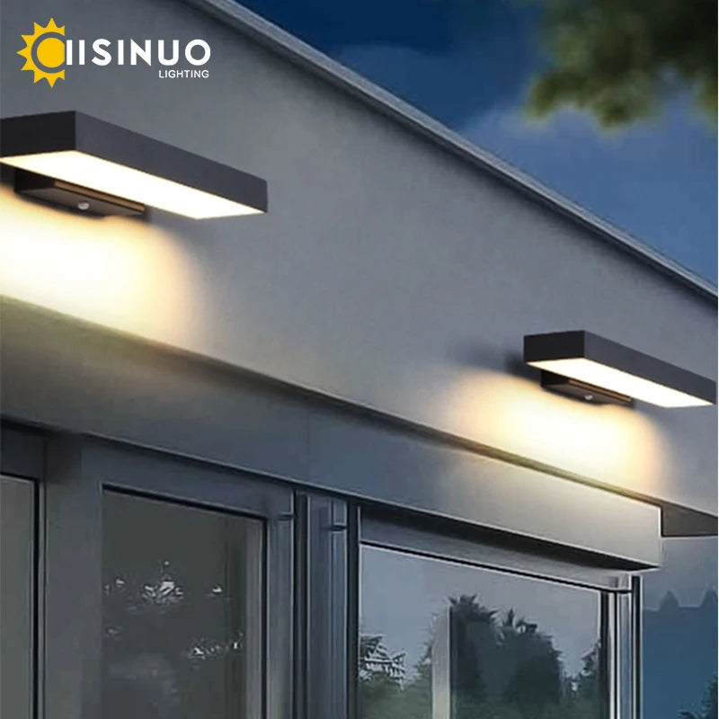 Modern LED Dusk-to-Dawn Motion Sensor Outdoor Wall Sconce - Black Exterior Light Fixture for House Front Door, Entryway, Garage & Balcony
