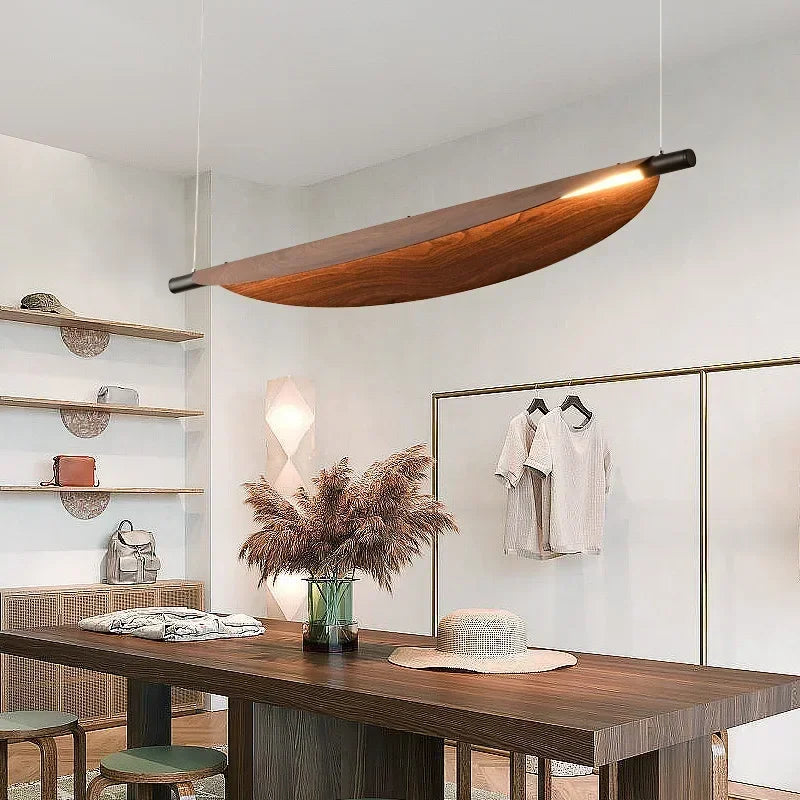 Nordic Wood Grain Leaves Led Pendant Light Wabi Sabi Restaurant Table Bar Chandelier Lighting Home Tea Room Decor Hanging Lamps