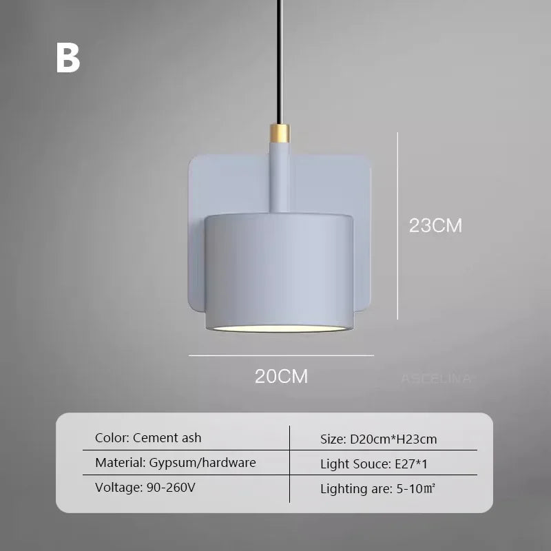 Retro Wabi-sabi Cement Gypsum Pendant Lights LED E27 Modern Light Fixtures Bedroom Kitchen Dining Room Bar Cafe's Restaurant