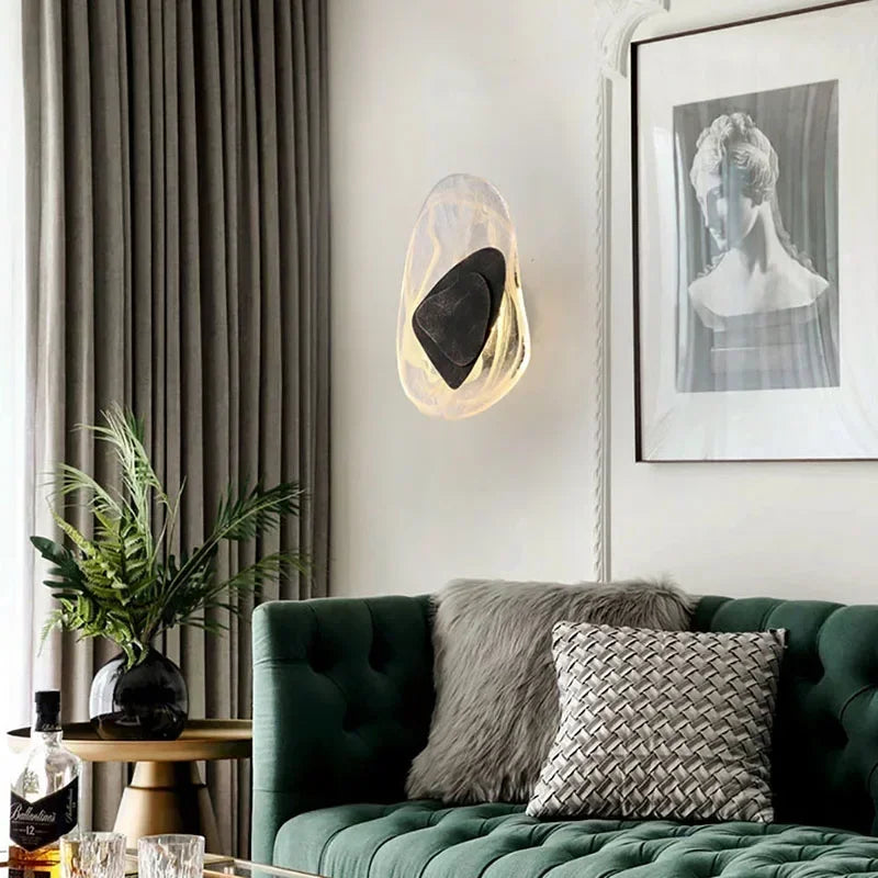 Modern LED Wall Lamp Crystal Art Glass Wall Light Bedside Sconce for BedroomBackground Aisle Stairs Patio Decor Lighting Fixture
