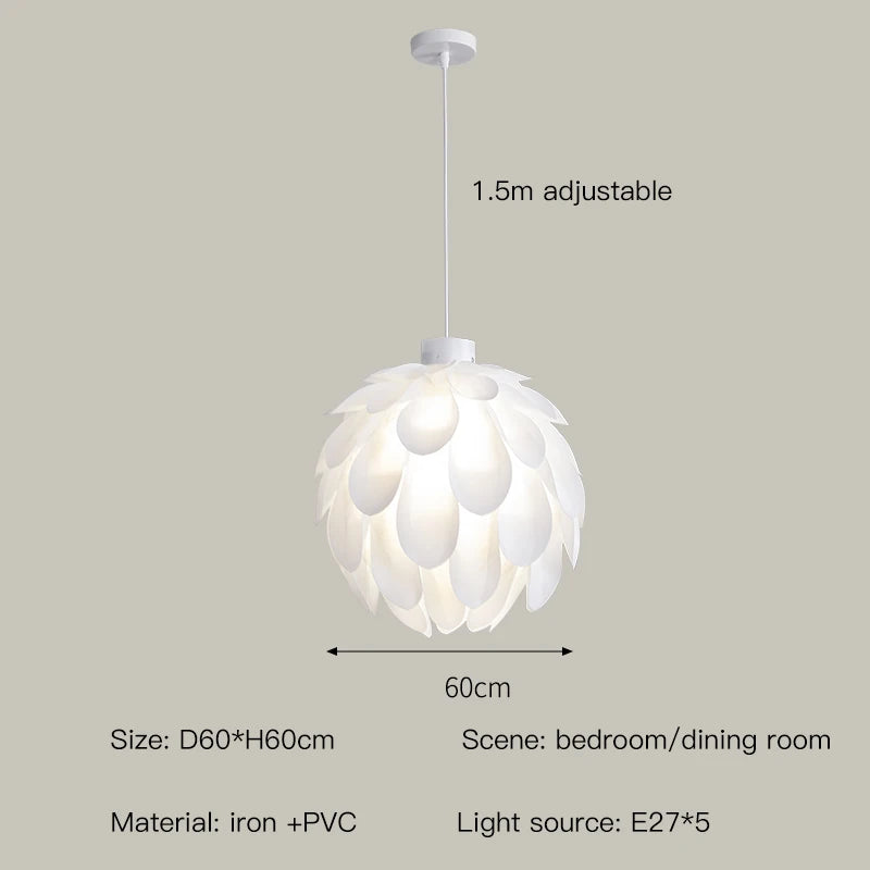Romantic Flowers Pendant Lamp For Bedroom Nordic Creamy Wind Chandelier Living Dining Room Modern Ceiling Lights Home Decoration