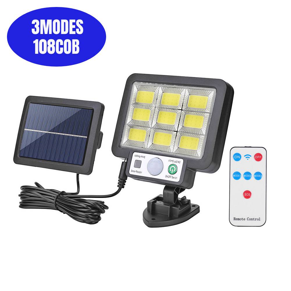 106/318LED Super Bright Outdoor Solar Lamp Waterproof 3 Modes Motion Sensor Human Induction Solar Garden Light Yard Garage Light