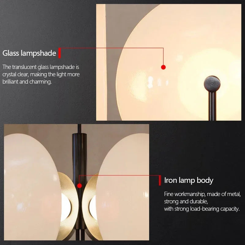 2026 Postmodern Minimalist Chandelier Luxury Glass LED Pendant Lamp For Living Dining Room Bedside Bedroom Light Suspension Lumi