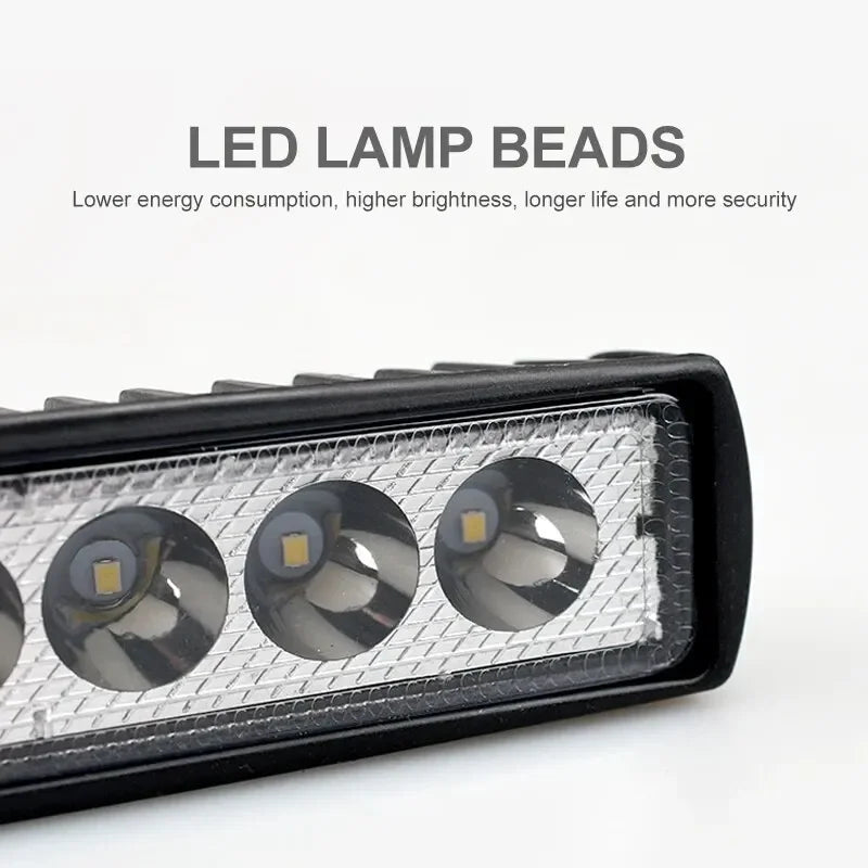 18W 6-LED Car Work Light - Universal 12V High-Bright Offroad Spotlight