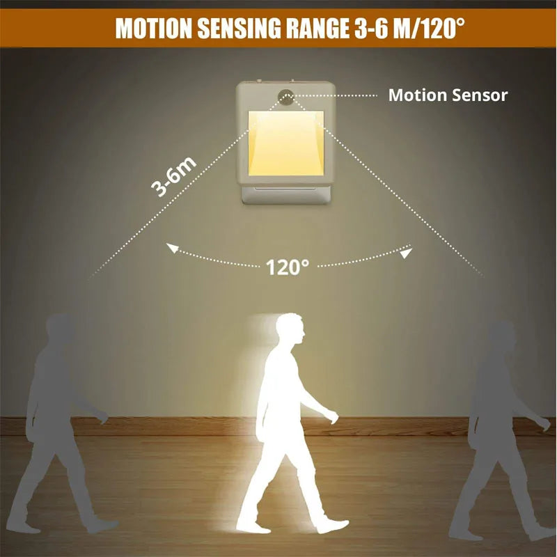 Plug-in LED Motion Sensor Night Light - EU/US/UK/AU - Dusk to Dawn Sensor