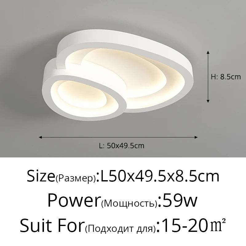 2025 New Modern Simple LED Chandelier For Living Room Bedroom Dining Room Kitchen Ceiling Lamp White Remote Control Lustre Light