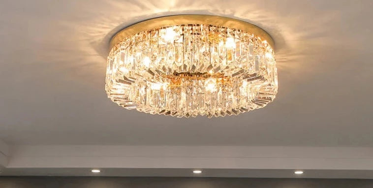 modern style ceiling light K9 crystal stainless steel decorative living room bedroom LED ceiling lamp