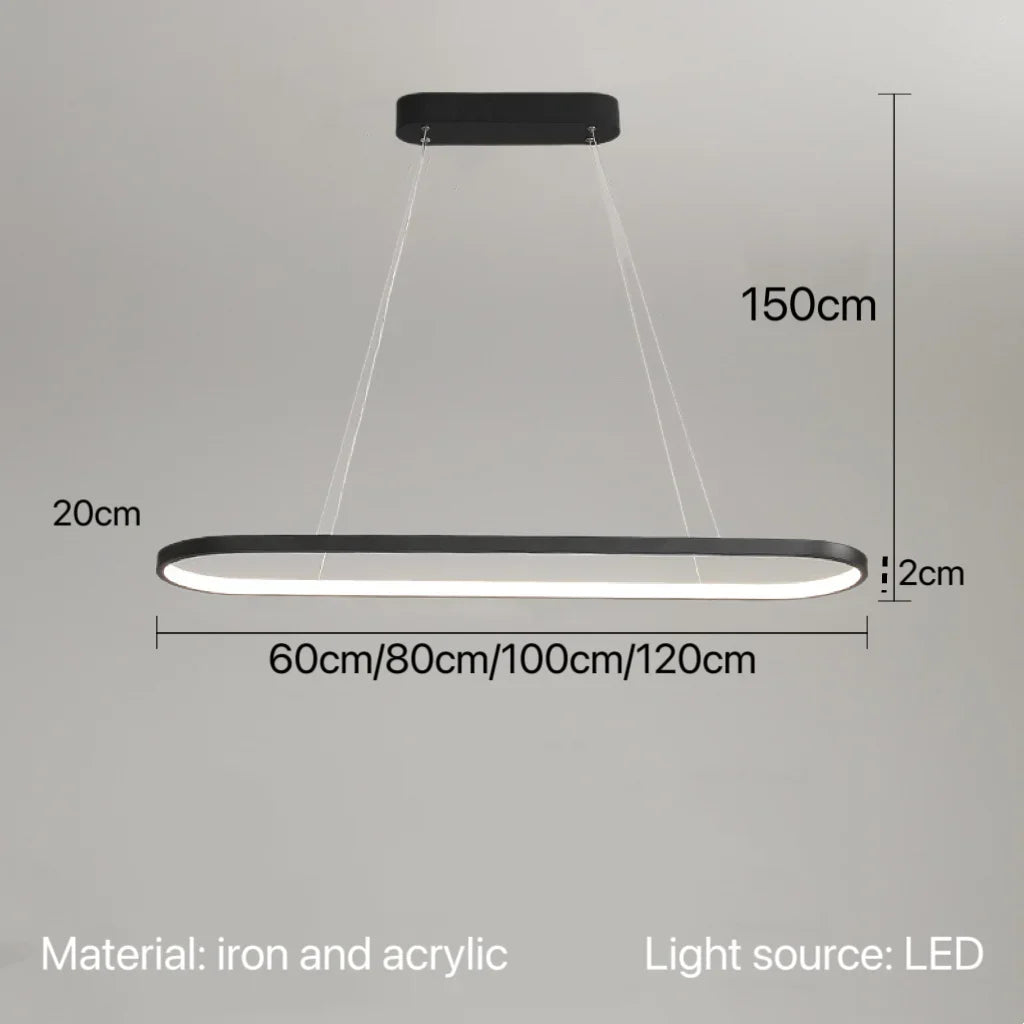 Nordic Lamp Modern LED Ring Pendant Light Kitchen Dining Room Island Indoor Chandelier Hanging Lamp Suspension String Design