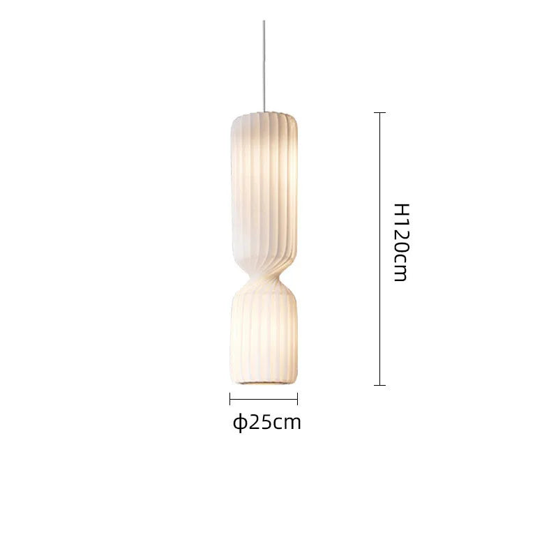 Nordic pleated Floor Lamp wabi- sabi white Fabric Lamp For Living Room Bedroom Loft Decors LED corner long strip Standing Light